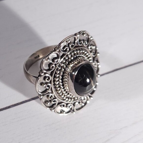 Black Star Diopside Statement Ring Size 7-1/4 - Picture 4 of 8